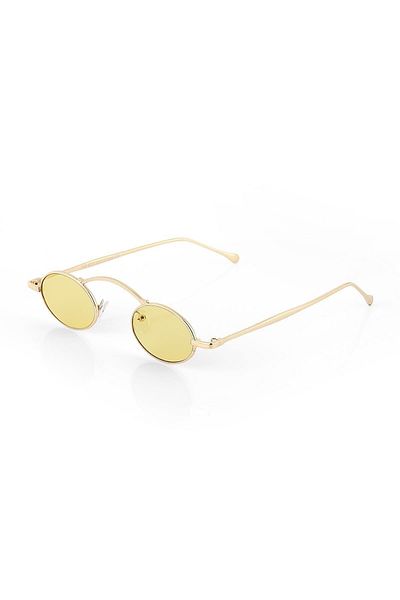 TomyHelf Women's Sunglasses Minimalist Gold Frame Yellow Glass