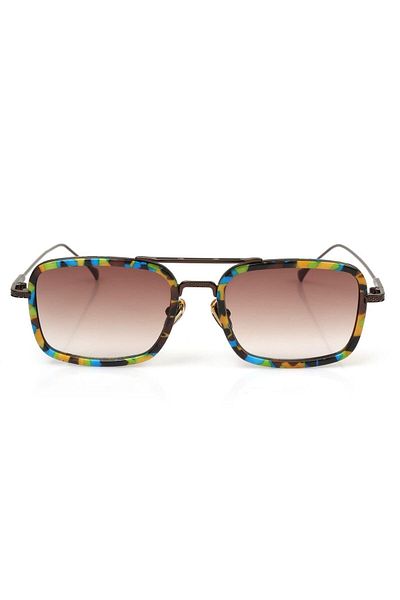 TomyHelf Women's Sunglasses Brown Lens Patterned Framed Women's Sunglasses