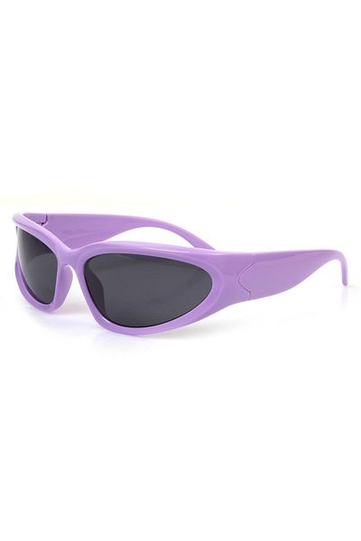 TomyHelf Cycling Glasses Purple Frame Black Glass Wind Protected