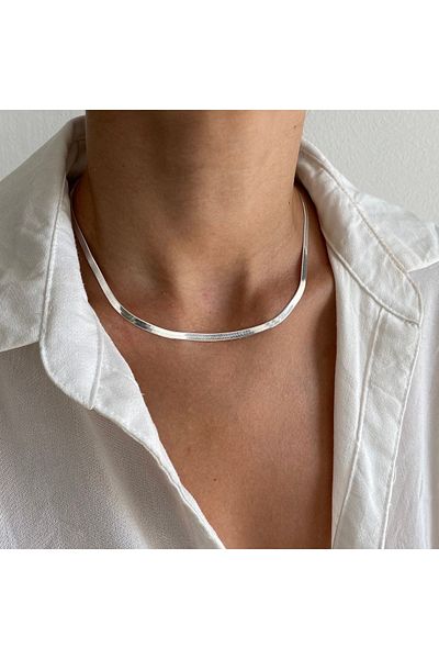 CHARMLUCKY Steel italian chain necklace - silver