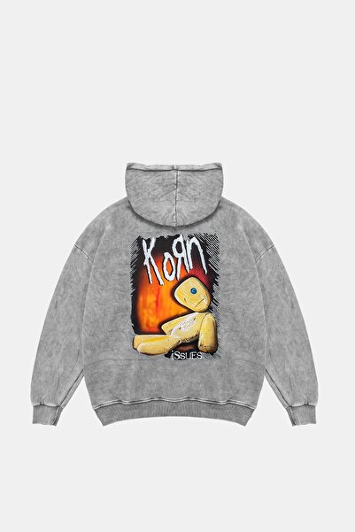 Sekizbiraltı Біла худі з принтом Korn, що можна прати, оверсайз, унісекс