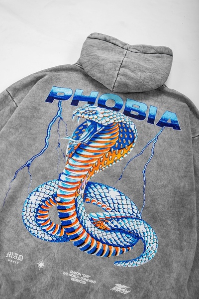 Sekizbiraltı White Phobia Unisex Oversize Hoodie - Washable and Back Printed