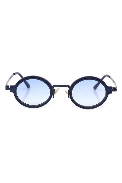 TomyHelf UV400 Protected Dark Blue Frame Blue Glass Oval Women's Sunglasses