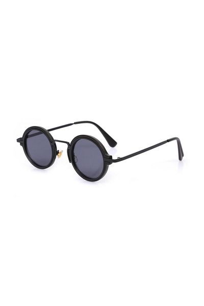 TomyHelf Uv400 Protected Black Frame Black Glass Round Women's Sunglasses