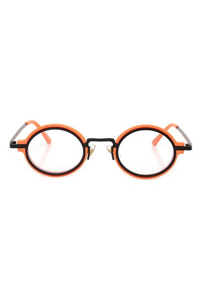 TomyHelf Orange Black Frame Oval Glasses with Blue Light Protection