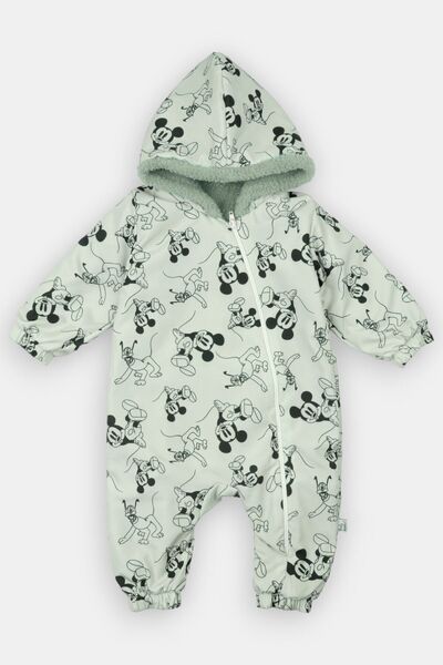 Babykokko Desenli Erkek Bebek Kışlık Fermuarlı Su Geçirmez Astronot Tulum