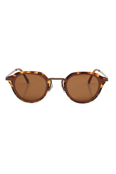 TomyHelf UV400 Protected Leopard Frame Brown Glass Oval Women's Sunglasses