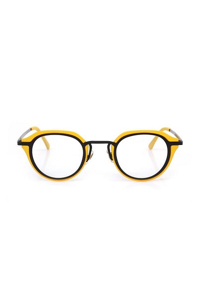 TomyHelf Blue Light Protection Yellow Black Frame Oval Women's Glasses