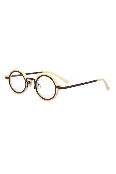 TomyHelf Blue Light Protective Cream Frame Oval Glasses