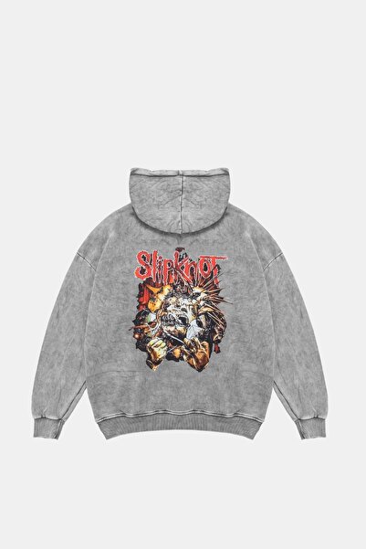 Sekizbiraltı White Slipknot Oversize Unisex Hoodie - Back Printed Washable
