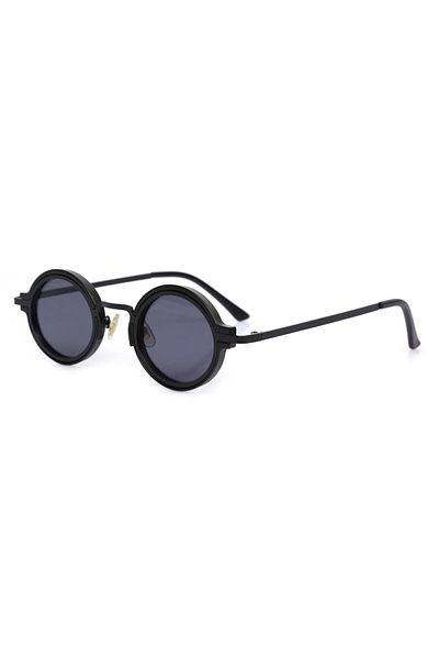 TomyHelf Uv400 Protected Black Frame Black Glass Oval Women's Sunglasses