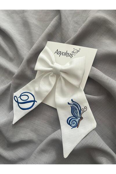 asyakuş Butterfly and Letter Embroidered Tailed Bow Automatic Buckle