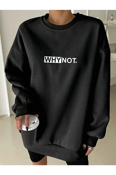Modern Moda Φούτερ Unisex με στάμπα με λαιμόκοψη