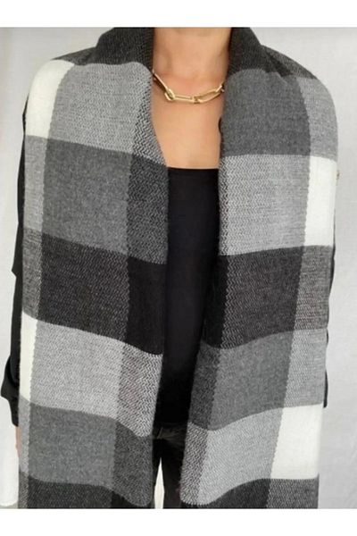 Wearflawless Eșarfă groasă în carouri cu model de linie