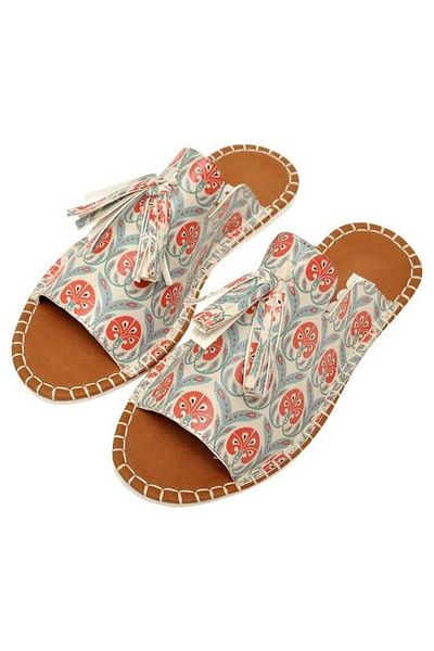Dogo Papuci multicolori din piele vegana de dama - Design Carnation