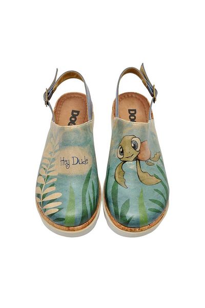 Dogo Sandale de damă din piele vegană albastră cu talpă groasă - Caretta-hey Dude Design