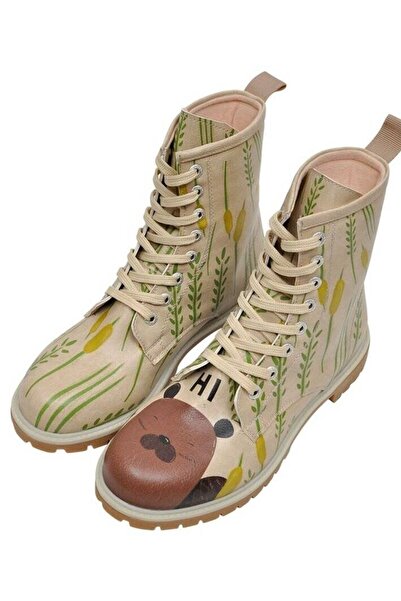 Dogo Cizme lungi de damă din piele vegană bej - Hi Design