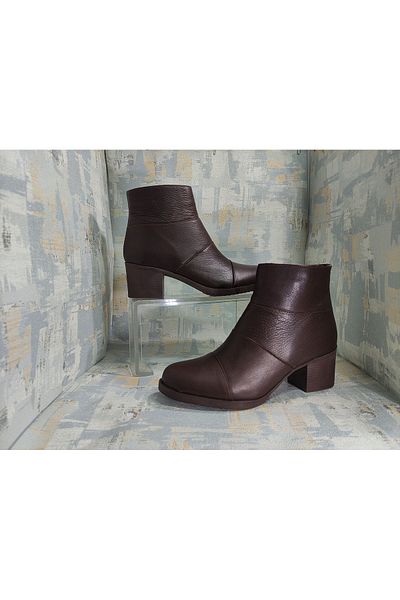 Riccardo Colli GENUINE LEATHER BROWN ZIPPERED THERMO SOLE BOOTS