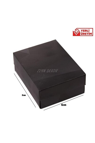 Zeyn Dekor Katlama Üçlü Takım Kutusu Siyah 24 Adetli Paket