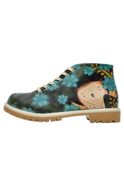 Dogo Γυναικεία Vegan Δερμάτινα Navy Blue Ankle Boots - Owl My Love Design