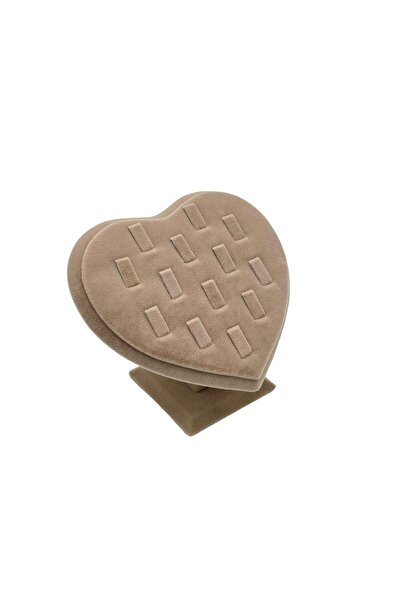 Zeyn Dekor Βάση για δαχτυλίδια καρδιάς σε μπεζ χρώμα