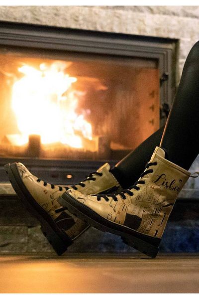 Dogo Women's Vegan Leather Beige Zippered Long Boots - Lisbon Design