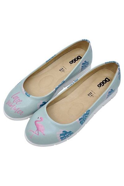 Dogo Dámské veganské kožené modré baleríny - Love Summer Design
