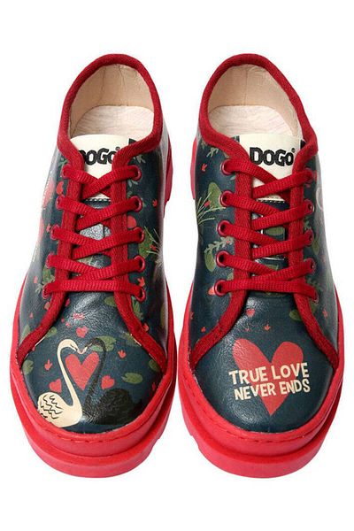 Dogo Women's Vegan Leather Navy Blue Sneakers - True Love Design