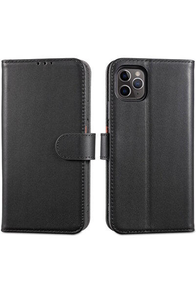 m.tk moveteck Apple İphone 11 pro Max Kılıf Tam Kaplar Deri Dokulu Kapaklı Ka...