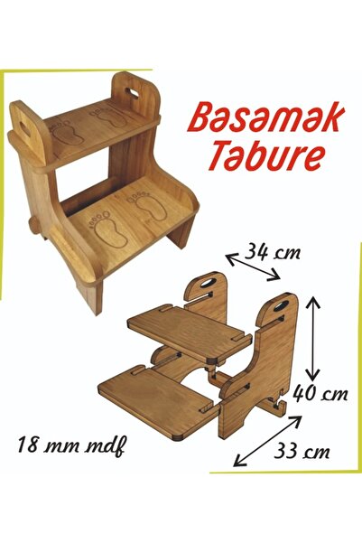 Ankebut Ahşap Basamak Tabure Bebek Banyo & Wc Mutfak Merdiveni