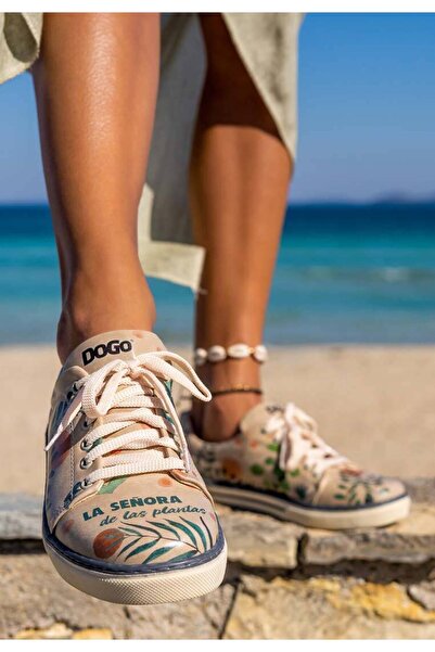 Dogo Жіночі веганські шкіряні бежеві кросівки - Plant Lady Design