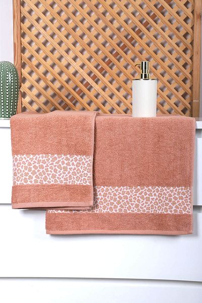 Mira Home 2 Piece Jacquard Women's-Men's Bath Towel Set Leo 90x150 Cm