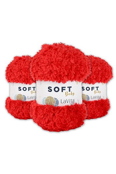 LaVita Yarn  Soft Baby Velvet Thread Amigurumi 3 Pack Hand Knitted Thread Taka Yarn (2313-Pomegranate Cicegi)