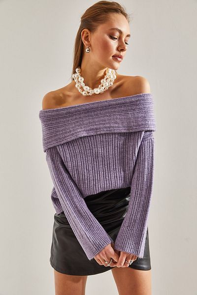 Bianco Lucci Damenpullover mit Rüschenkragen