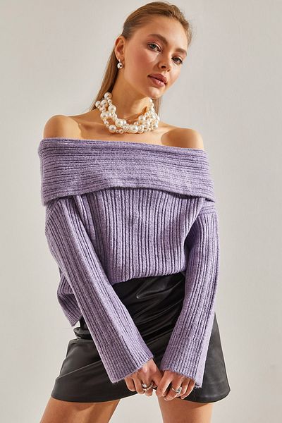 Bianco Lucci Damenpullover mit Rüschenkragen