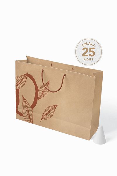 AkalBatu No1 Σετ 25 Floral Τσάντες Kraft - Μαύρες