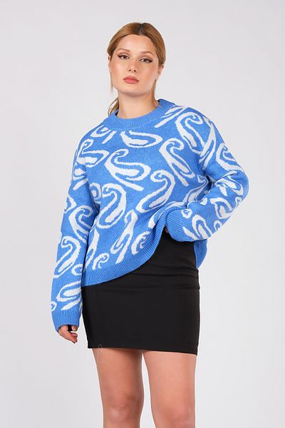 Giyim Dünyası Pulover de damă oversize tricotat albastru