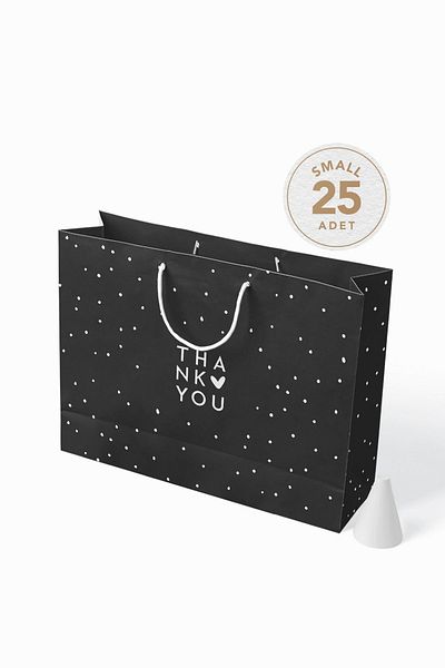 AkalBatu No1 25 τμχ Μοντέρνα Σειρά Kraft Τσάντα - Μαύρη - 37x25x11 εκ.