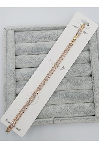 stainless steell ÇELİK GOLD TAŞLI BİLEKLİK