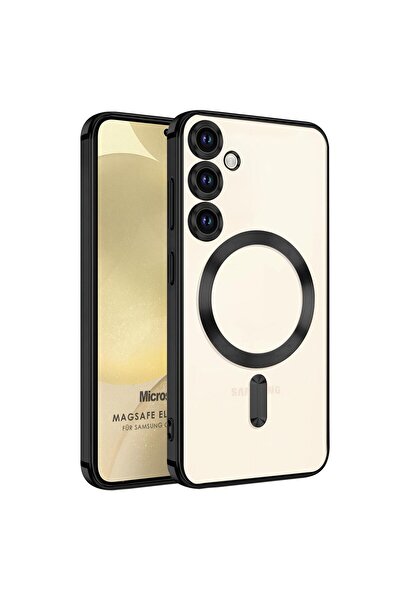 Microsonic Samsung Galaxy S24 Plus Kılıf MagSafe Luxury Electroplate Siyah