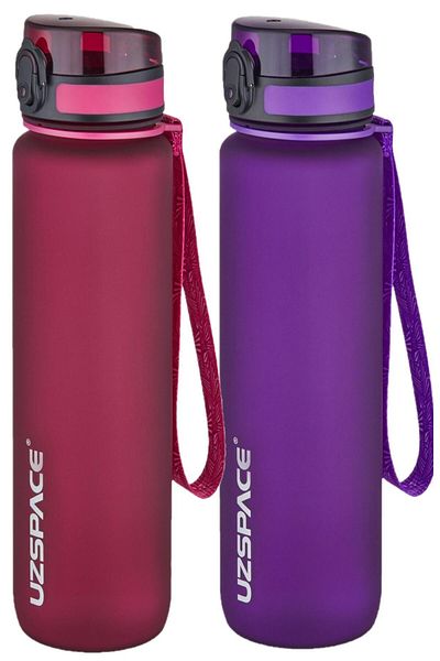 Uzspace FiftyFifty Set of 2 1000ml - Large Size - 1 Liter Tritan Water Bottle