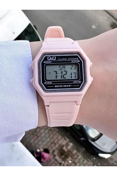 Q&Q  Vintage Digital Women's Plastic Cord Wristwatch