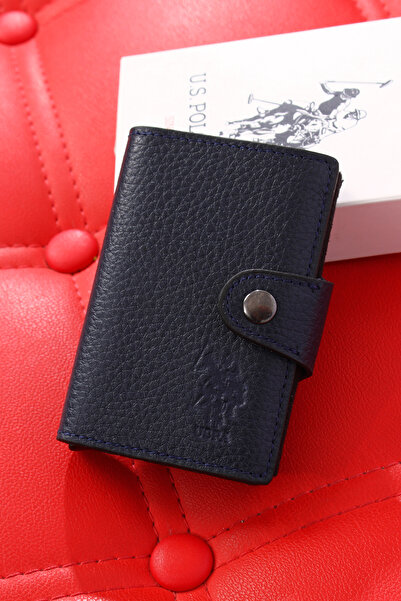 U.S. Polo Assn. يو اس بولو اسن23736-35-34 محفظة بطاقات ميكانيكية من الجلد الط...