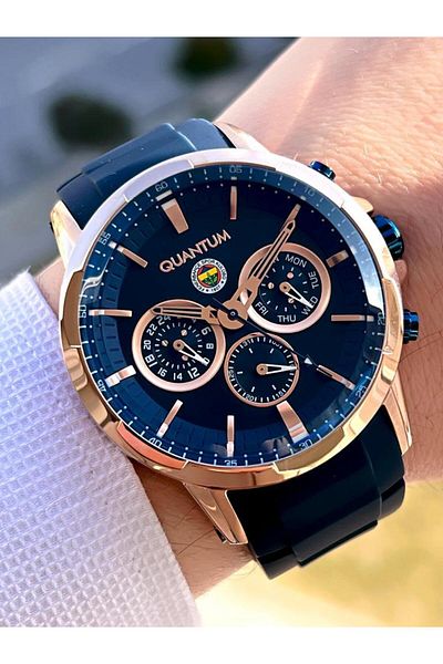 Quantum F876.499 Fenerbahce Licensed Internal Functions Active 10 Atm Silicone Cord Fan Wristwatch