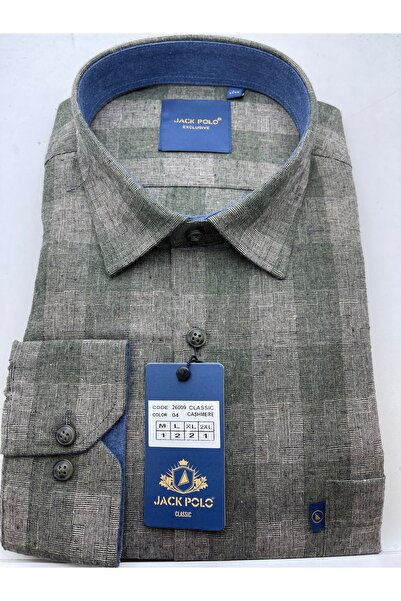 Jack Polo Erkek Tek Cep Kışlık Kaşmir Gömlek
