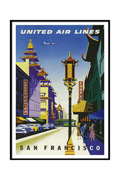 Beril Yamaç Design Studio Reproducere de poster vintage de călătorie la San F...