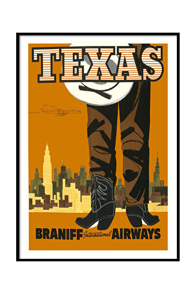 Beril Yamaç Design Studio Reproducere de poster vintage din Texas, artă de po...