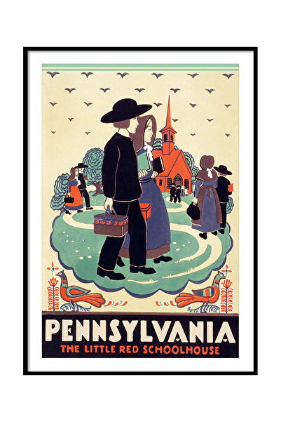 Beril Yamaç Design Studio Reproducere de poster vintage din Pennsylvania, art...