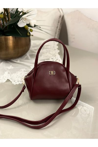 mossi Claret Red Faux Leather Women's Hand and Shoulder Bag