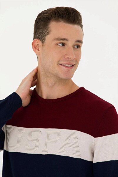 U.S. Polo Assn. G081gl0tk 1678263 Woner Us Polo Assn Мъжки пуловер бордо червено